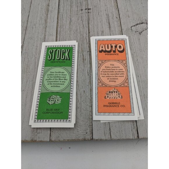 The Game of Life Replacement Parts 1979 Insurance Paper Life Fire Auto Stock - Picture 3 of 4